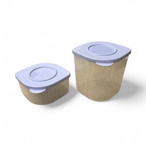 Tupperware Containers with Purple Lids